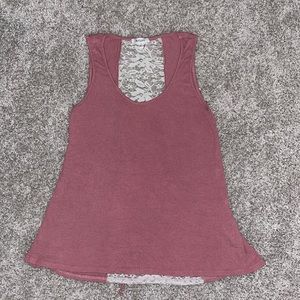 Lace back tank top size small